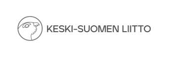 Keski-Suomen liiton logo, jossa lukee harmaalla nimi ja vieressä on tyylitelty metson pää.